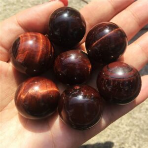 Crystal Healing~7pcs Red natural tiger eye stone sphere energy quartz crystal ball reiki healing spar help with meditation 20-22mm
