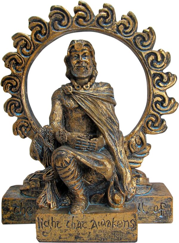 Small Celtic God Lugh Statue Bronze Finish