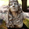 Small Goddess Rhiannon Bust Statue in Stone Finish