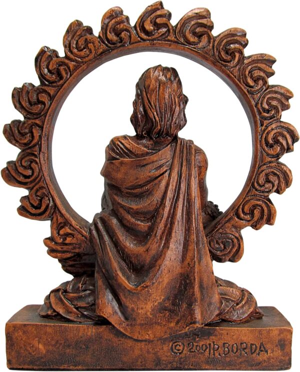 Small Celtic God Lugh Statue Wood Finish