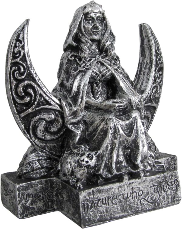 Small Moon Goddess Statue Silver Finish