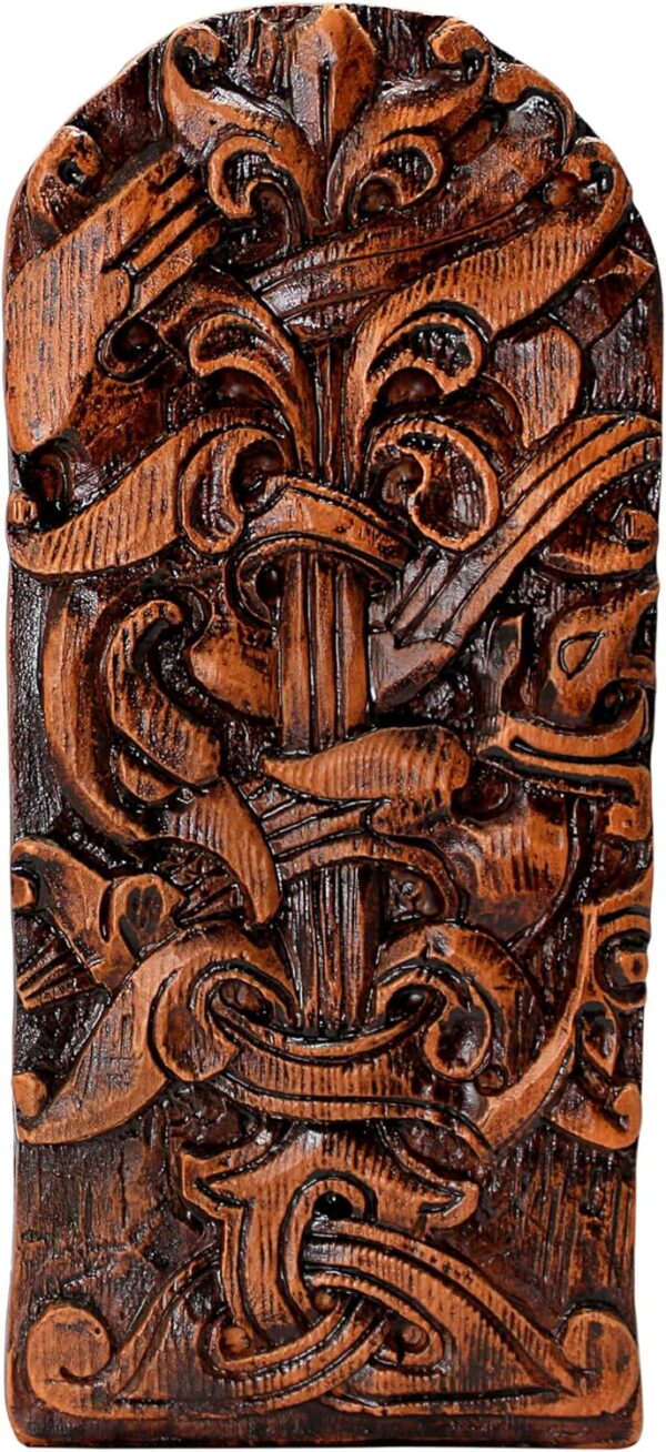 Seated Norse Goddess Idunna Statue Wood Finish