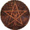 Small Tree Pentacle Wall Plaque Wood Finish
