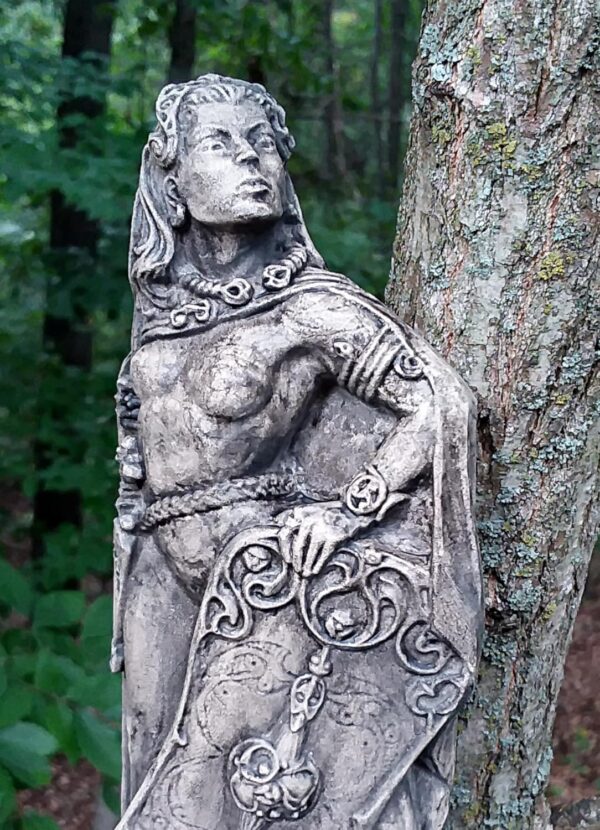 Small Goddess Morrigan Statue Stone Finish