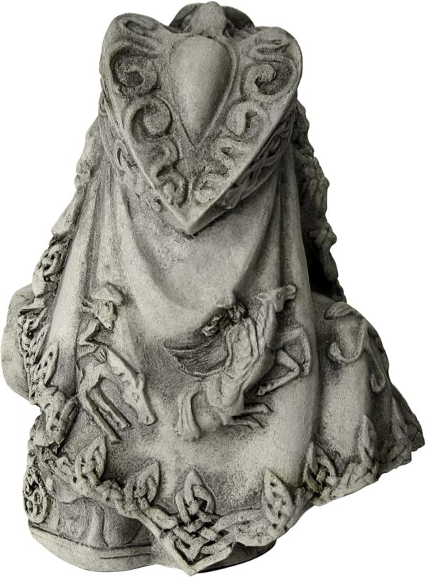 Small Goddess Rhiannon Bust Statue in Stone Finish