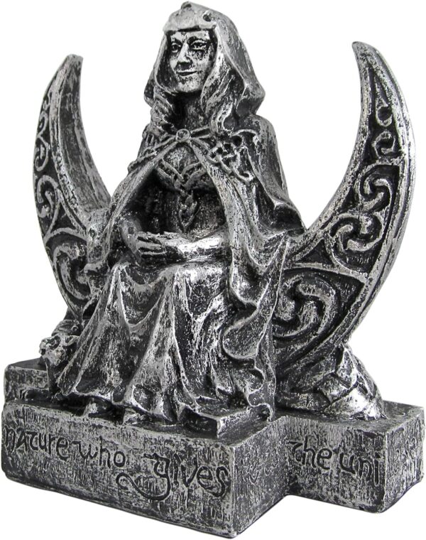 Small Moon Goddess Statue Silver Finish