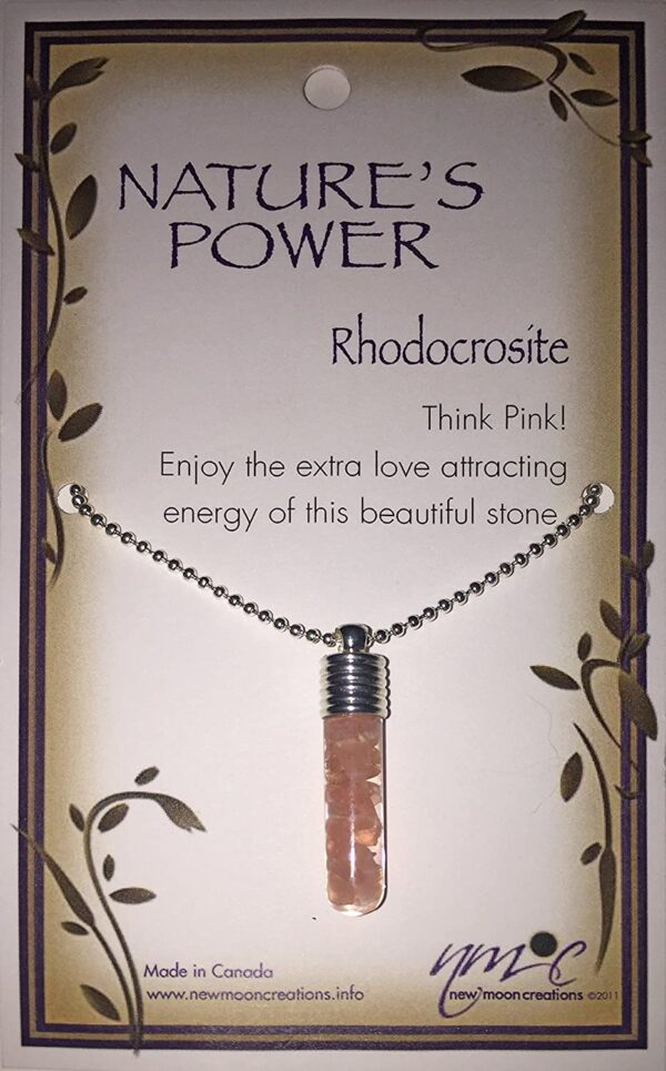 Rhodocrosite Vial Pendant for Love Attracting Energy
