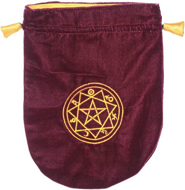 Burgundy Velvet Sigium Circle Tarot Bag/Rune Bag