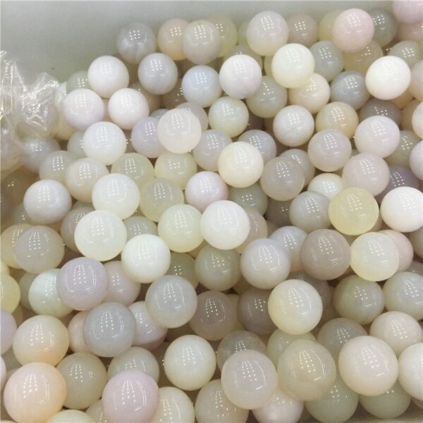 Crystal Healing~Beautiful Agate Ball Light grey Rice white handmade Crystal Sphere Gemstone  Massager ball for decoration  stone healing 20mm