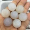 Crystal Healing~Beautiful Agate Ball Light grey Rice white handmade Crystal Sphere Gemstone  Massager ball for decoration  stone healing 20mm