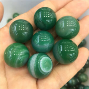 Crystal Healing~Beautiful Agate Ball green handmade Crystal Sphere Gemstone Hand Massager ball for decoration  stone healing 20mm