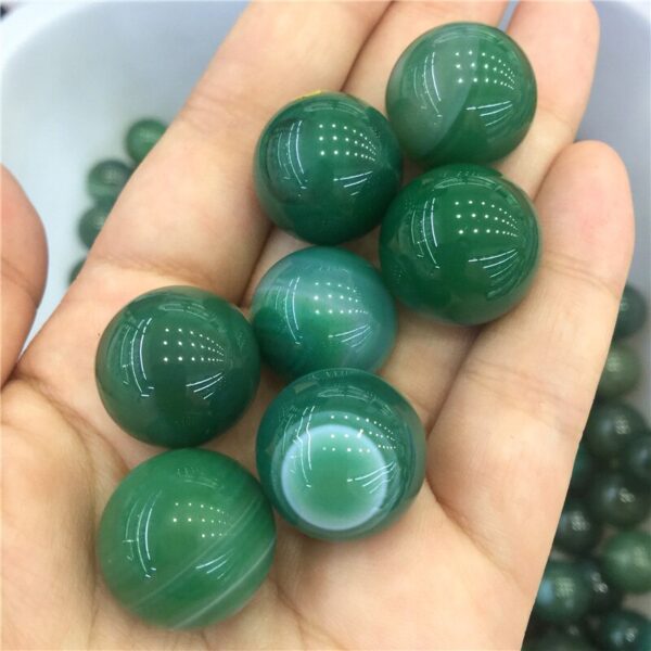 Crystal Healing~Beautiful Agate Ball green handmade Crystal Sphere Gemstone Hand Massager ball for decoration  stone healing 20mm