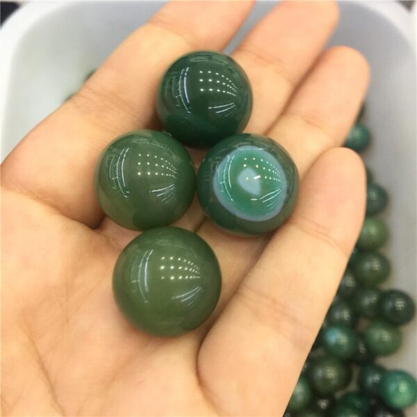 Crystal Healing~Beautiful Agate Ball green handmade Crystal Sphere Gemstone Hand Massager ball for decoration  stone healing 20mm