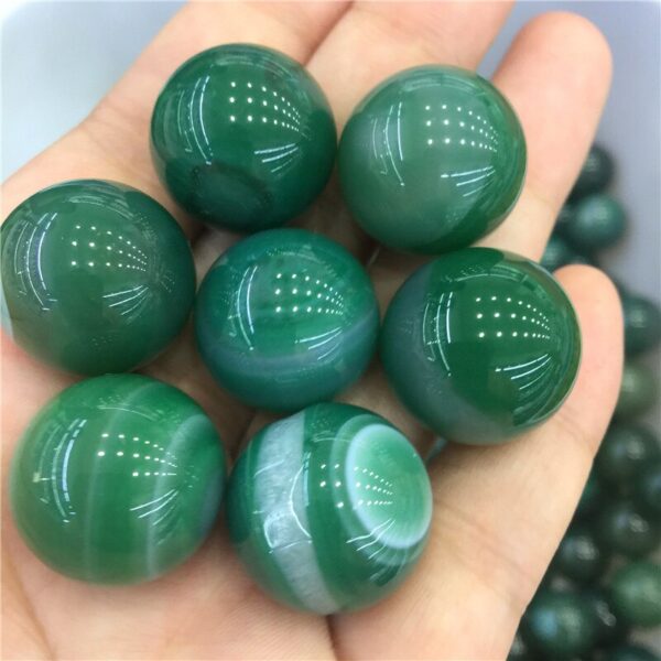 Crystal Healing~Beautiful Agate Ball green handmade Crystal Sphere Gemstone Hand Massager ball for decoration  stone healing 20mm