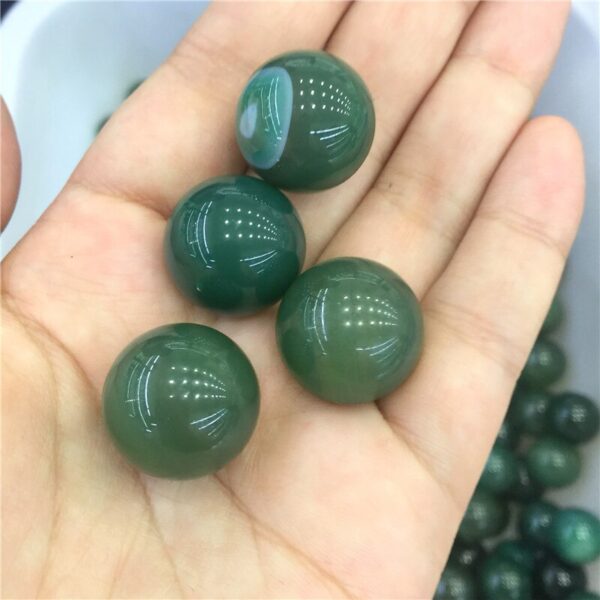 Crystal Healing~Beautiful Agate Ball green handmade Crystal Sphere Gemstone Hand Massager ball for decoration  stone healing 20mm