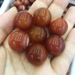 Crystal Healing~Beautiful Agate Ball red handmade Crystal Sphere Gemstone Hand Massager ball for decoration  stone healing 20mm