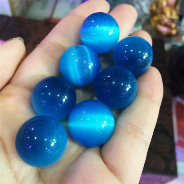 Crystal Healing~Beautiful  Cat Eye Crystal blue ball  home decoration 20mm 1pcs