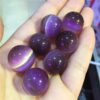 Crystal Healing~Beautiful Cat Eye Crystal purple ball home decoration 20mm 1pcs