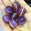 Crystal Healing~Beautiful Cat Eye Crystal purple ball home decoration 20mm 1pcs