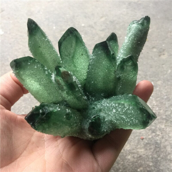 Crystal Healing~Beautiful Green Ghost Phantom Quartz Crystal Cluster rock stones crystals mineral reiki Healing Specimen Minerals Reiki Healing