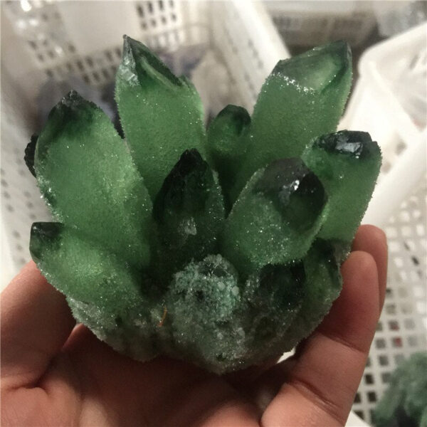 Crystal Healing~Beautiful Green Ghost Phantom Quartz Crystal Cluster rock stones crystals mineral reiki Healing Specimen Minerals Reiki Healing