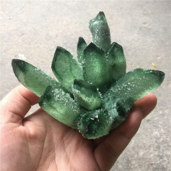 Crystal Healing~Beautiful Green Ghost Phantom Quartz Crystal Cluster rock stones crystals mineral reiki Healing Specimen Minerals Reiki Healing