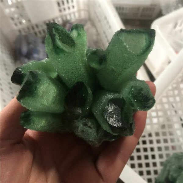 Crystal Healing~Beautiful Green Ghost Phantom Quartz Crystal Cluster rock stones crystals mineral reiki Healing Specimen Minerals Reiki Healing