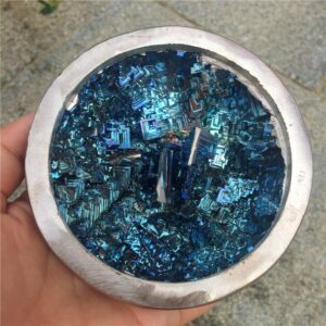 Crystal Healing~Beautiful  Mineral Specimen blue Bismuth Bowl Crystal Iridescent Minerals Rocks Home furnishing articles 1pcs