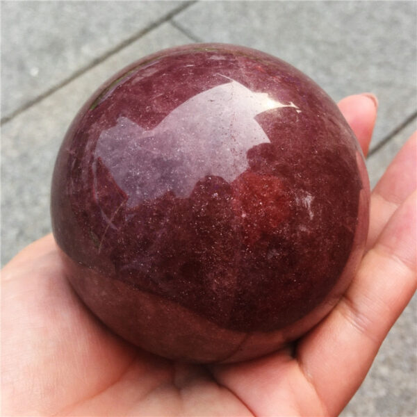 Crystal Healing~Beautiful Natural Strawberry Quartz Crystal Ball mineral crystals quartz crystal ball