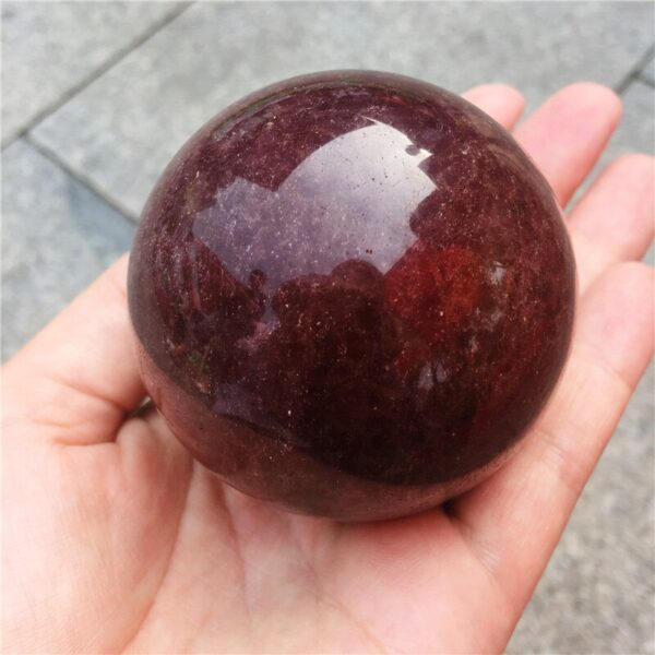 Crystal Healing~Beautiful Natural Strawberry Quartz Crystal Ball mineral crystals quartz crystal ball