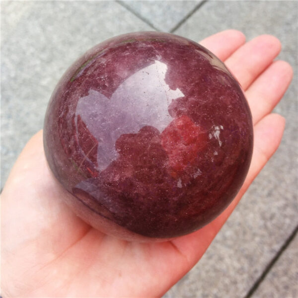 Crystal Healing~Beautiful Natural Strawberry Quartz Crystal Ball mineral crystals quartz crystal ball