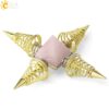 Natural Stones Pyramid Decoration 4 Points Spring Cone Pendulums Energy Healing Spiritual Meditation