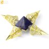Natural Stones Pyramid Decoration 4 Points Spring Cone Pendulums Energy Healing Spiritual Meditation