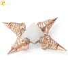 Natural Stones Pyramid Decoration 4 Points Spring Cone Pendulums Energy Healing Spiritual Meditation