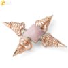 Natural Stones Pyramid Decoration 4 Points Spring Cone Pendulums Energy Healing Spiritual Meditation