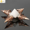 Natural Stones Pyramid Decoration 4 Points Spring Cone Pendulums Energy Healing Spiritual Meditation