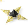 Natural Stones Pyramid Decoration 4 Points Spring Cone Pendulums Energy Healing Spiritual Meditation