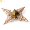 Natural Stones Pyramid Decoration 4 Points Spring Cone Pendulums Energy Healing Spiritual Meditation