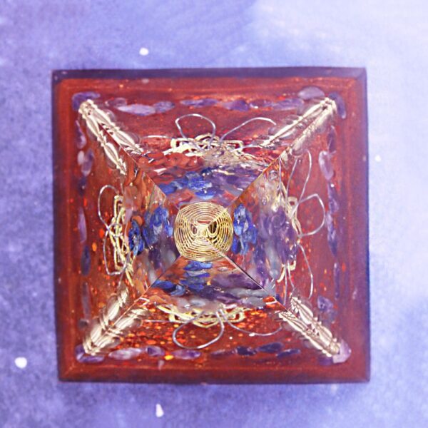Reiki Pyramid~Chakra Orgonite Pyramid Natural Stone Reiki Healing Energy Tree Of Life Orgonite Resin Decorative