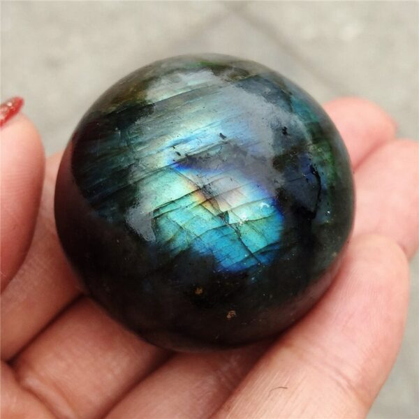 Crystal Healing~Crystal Ball Decoration Natural Labradorite Stone Ball Gray Moonstone Blue Gemstone orb Gem Crafts Home Decoration 40-50mm 1pcs