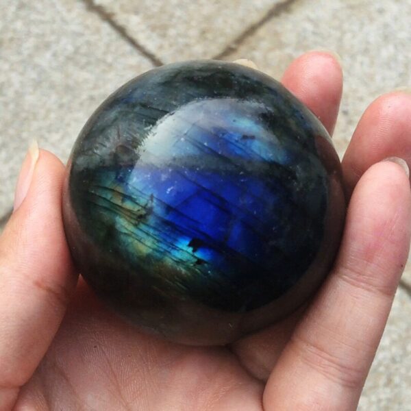 Crystal Healing~Crystal Ball Decoration Natural Labradorite Stone Ball Gray Moonstone Blue Gemstone orb Gem Crafts Home Decoration 40-50mm 1pcs