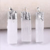 Crystal Healing~Crystals Stones Wrapped Raw Selenite Stick Wand Stone Fashion Pendant Couple Decoration DIY Gift