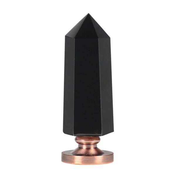 Faceted Black Obsidian Stone Handle Wax Seal Stamp With Removable Copper Head For Craft Wedding Invitation Envelop