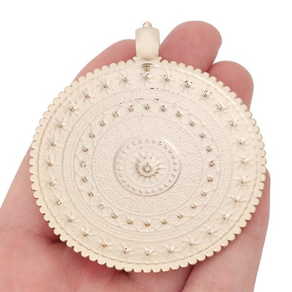 1 x Genuine Gold Plated Large Bohemia Boho Medallion Round Charms Pendants for Necklace Jewelry Making Accessories 76x65mm - Avsso