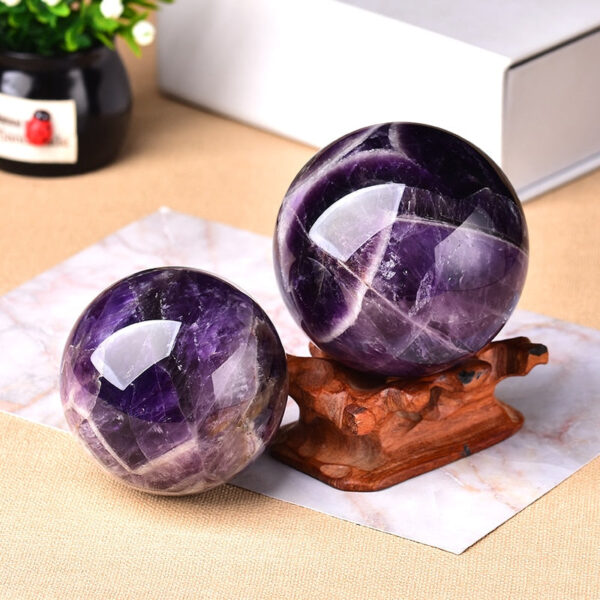 Natural Dream Amethyst Ball Polished Globe Massaging Ball Reiki Healing