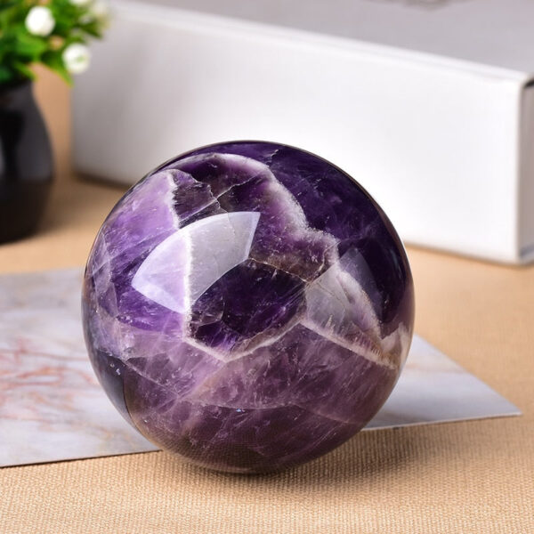 Natural Dream Amethyst Ball Polished Globe Massaging Ball Reiki Healing