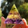 Orgone Pyramid~HANDMADE AMETHYST TREE OF LIFE ORGONE PYRAMID 60MM