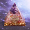 Reiki Pyramid~Handmade Amethyst Crystal Sphere Orgonite Pyramid Strawberry Crystal Reiki Chakra Energy Orgone Collection Emf Protection