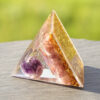 Reiki Pyramid~Handmade Amethyst Crystal Sphere Orgonite Pyramid Strawberry Crystal Reiki Chakra Energy Orgone Collection Emf Protection