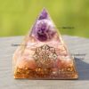 Reiki Pyramid~Handmade Amethyst Crystal Sphere Orgonite Pyramid Strawberry Crystal Reiki Chakra Energy Orgone Collection Emf Protection